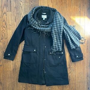 Talbots Black Wool Coat 10